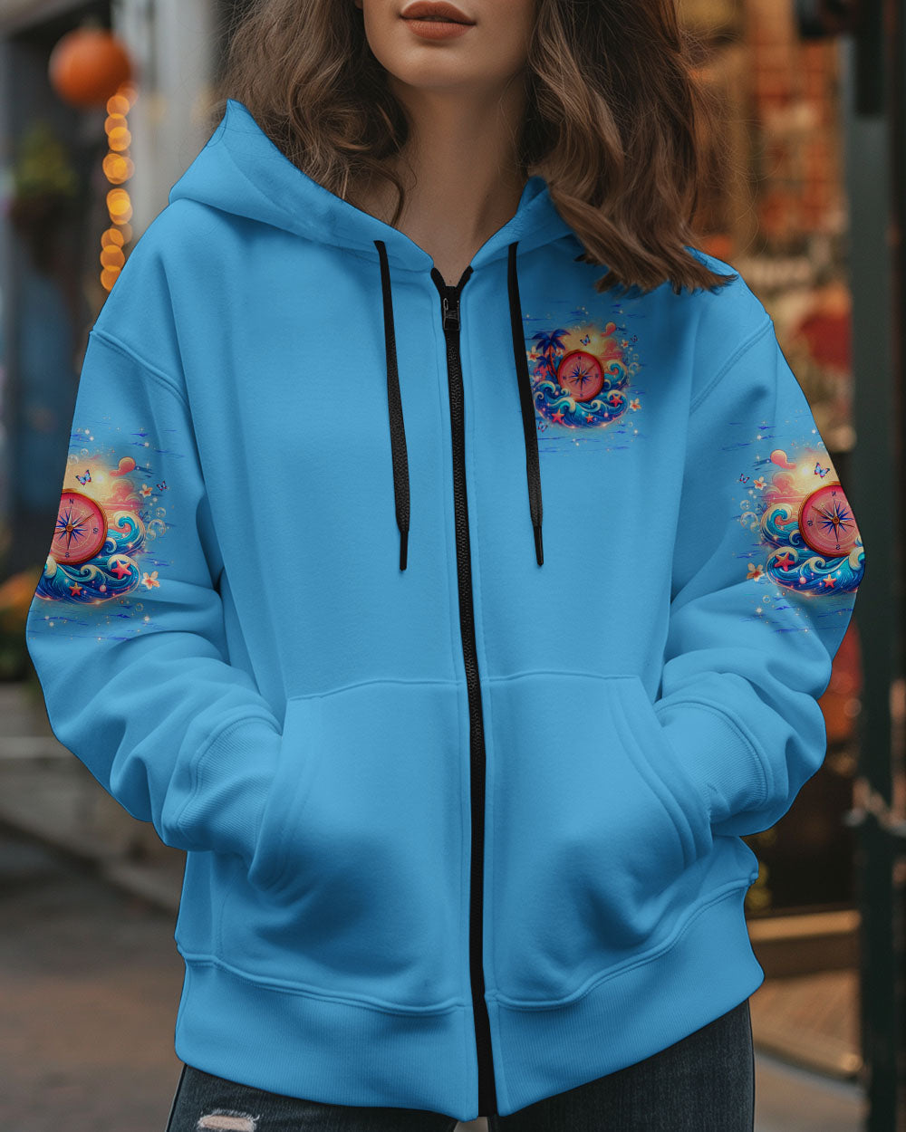SMELL THE SEA FEEL THE BREEZE COMPASS ALL OVER PRINT - YHHG2603252