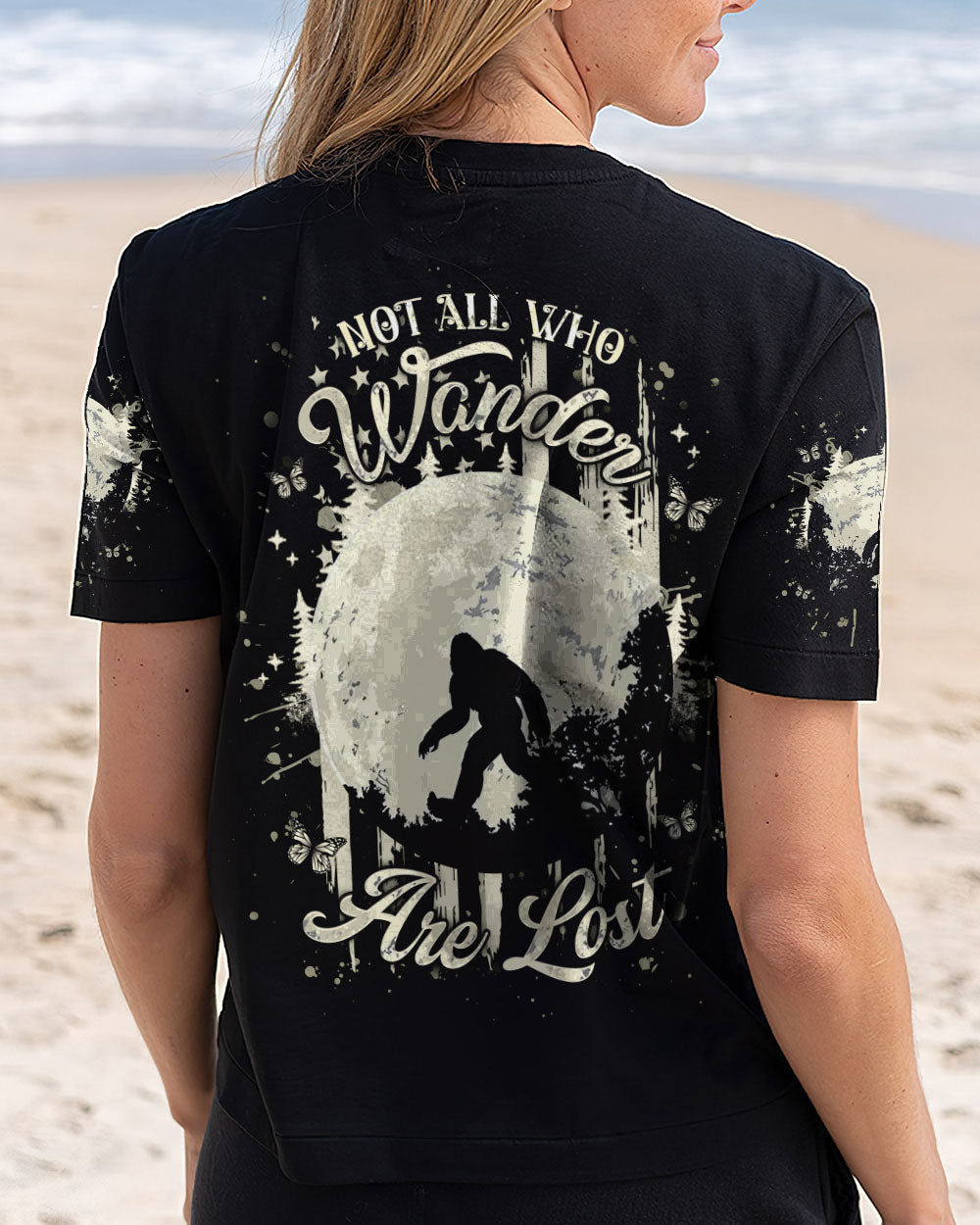 NOT ALL WHO WANDER ARE LOST BIGFOOT COMPASS ALL OVER PRINT - YHHG2911241