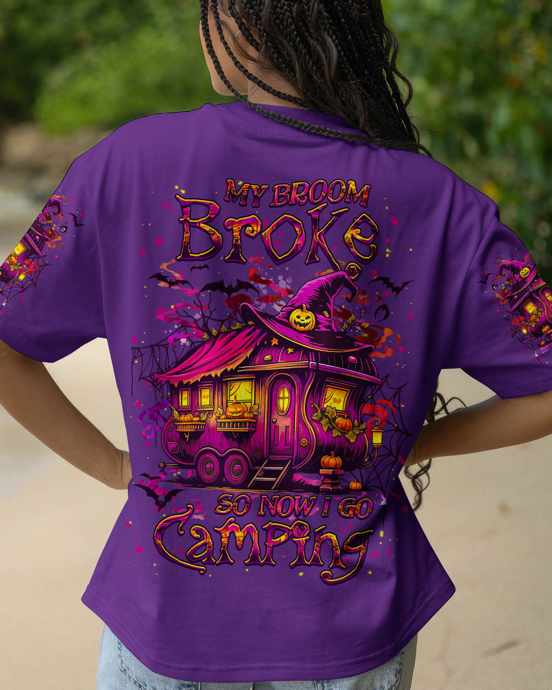 MY BROOM BROKE SO NOW HALLOWEEN CAMPING ALL OVER PRINT - YHHG3007253