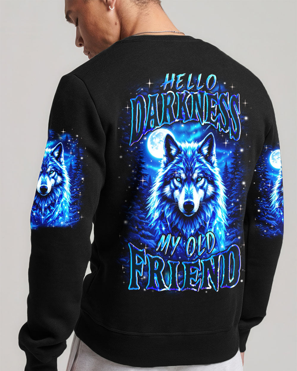 HELLO DARKNESS MY OLD FRIEND WOLF ALL OVER PRINT - YHHN0311251
