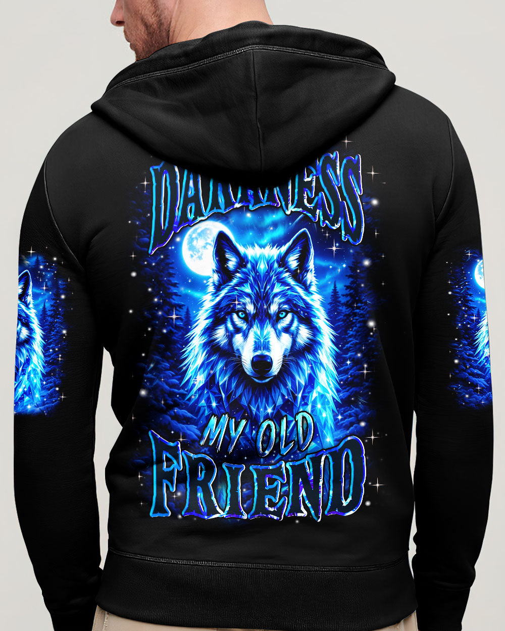 HELLO DARKNESS MY OLD FRIEND WOLF ALL OVER PRINT - YHHN0311251