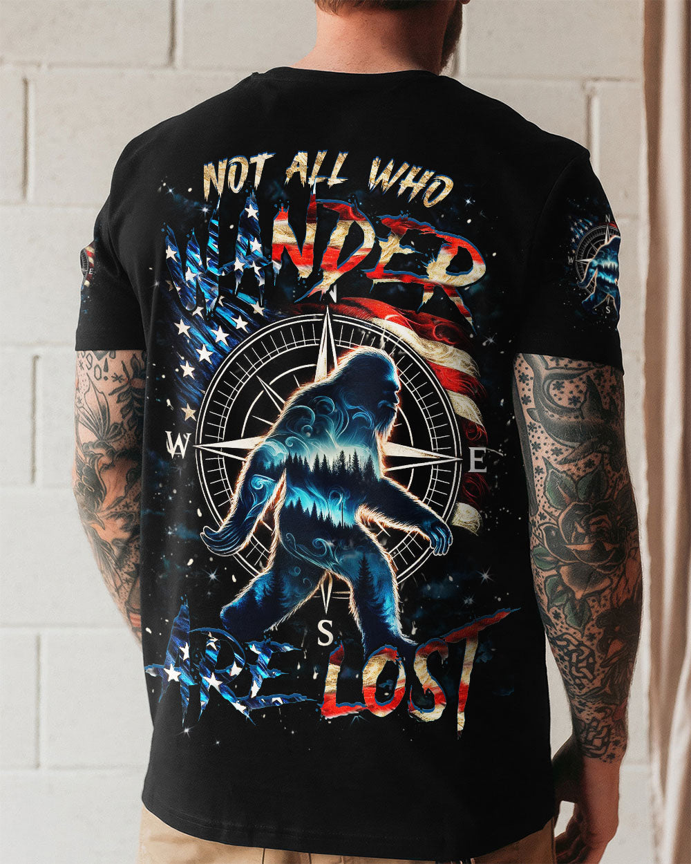 NOT ALL WHO WANDER ARE LOST BIGFOOT ALL OVER PRINT - YHHN0809252