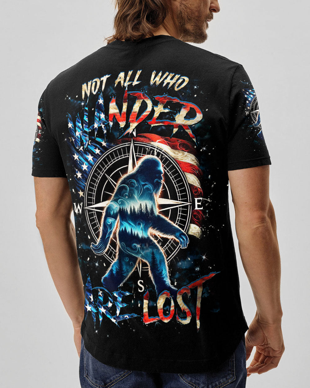 NOT ALL WHO WANDER ARE LOST BIGFOOT ALL OVER PRINT - YHHN0809252