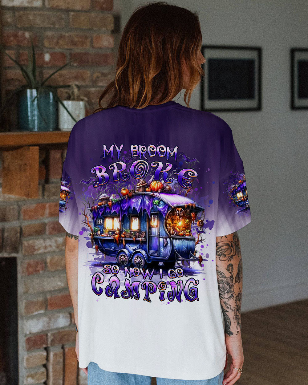 MY BROOM BROKE SO NOW HALLOWEEN CAMPING ALL OVER PRINT - YHHN0909244