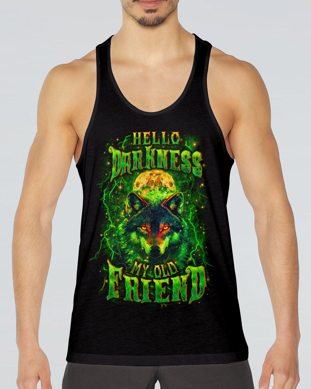 HELLO DARKNESS MY OLD FRIEND WOLF ALL OVER PRINT - YHHN0910253