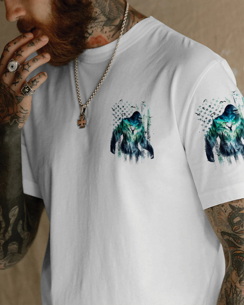 THE FOREST IS CALLING AND I MUST GO BIGFOOT ALL OVER PRINT - YHHN1002254