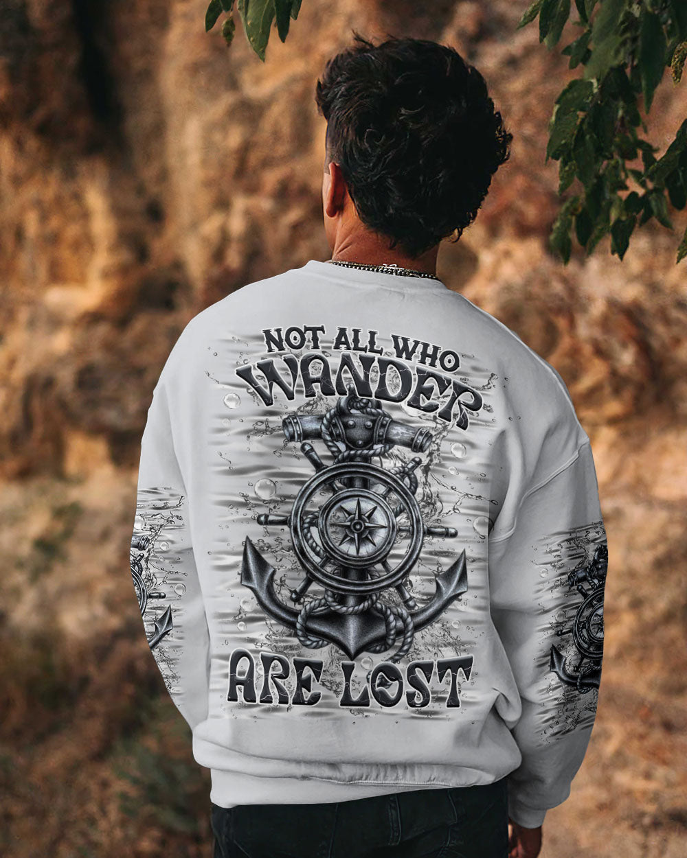 NOT ALL WHO WANDER ARE LOST ANCHOR COMPASS ALL OVER PRINT - YHHN1003254
