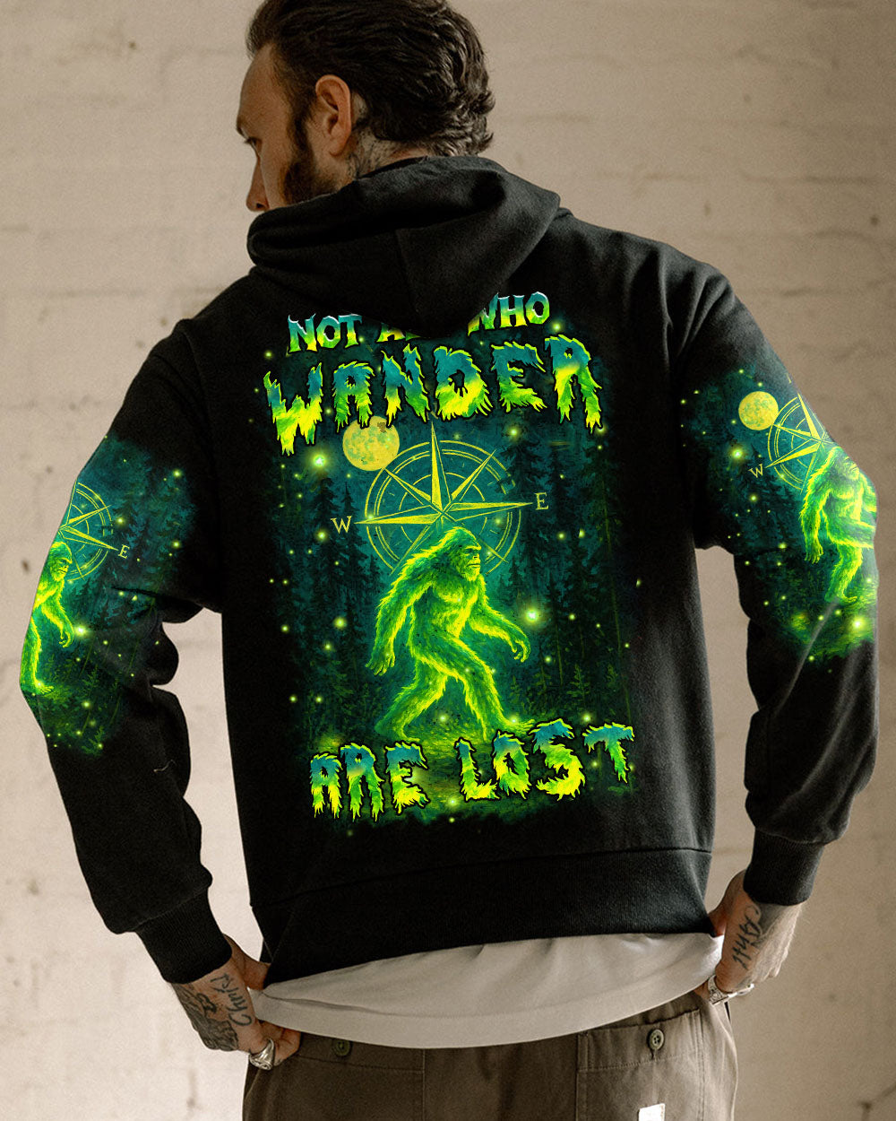 NOT ALL WHO WANDER ARE LOST BIGFOOT ALL OVER PRINT - YHHN1004253