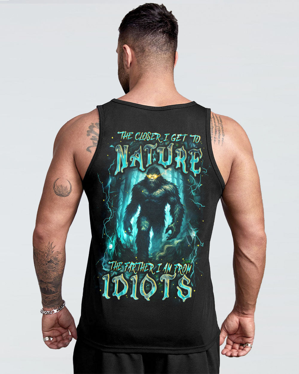 THE CLOSER I GET TO NATURE BIGFOOT ALL OVER PRINT - YHHN1007253
