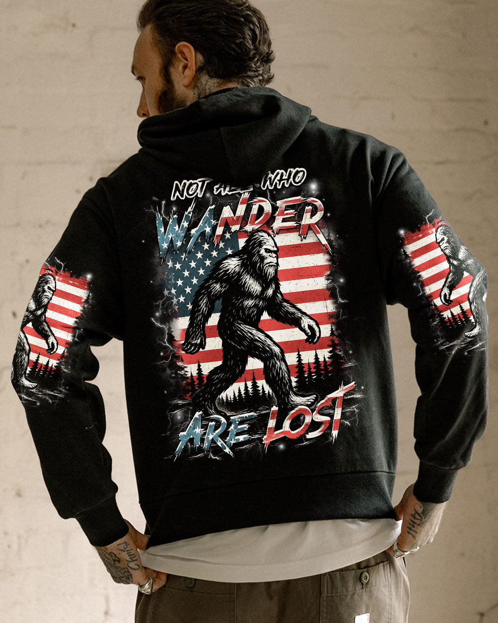 NOT ALL WHO WANDER ARE LOST BIGFOOT ALL OVER PRINT - YHHN1205251