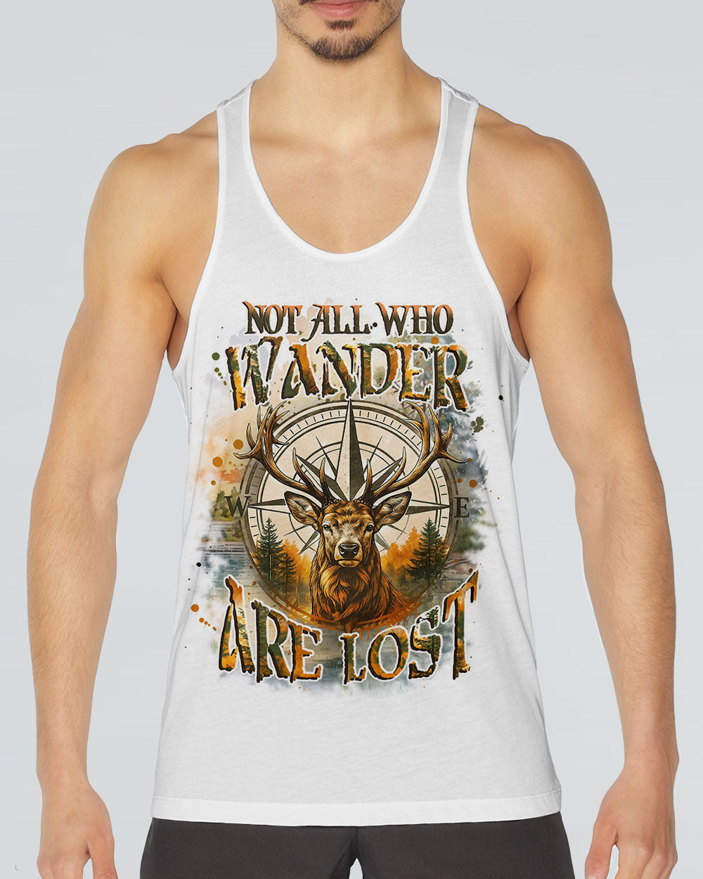 NOT ALL WHO WANDER ARE LOST DEER COMPASS ALL OVER PRINT - YHHN2107253