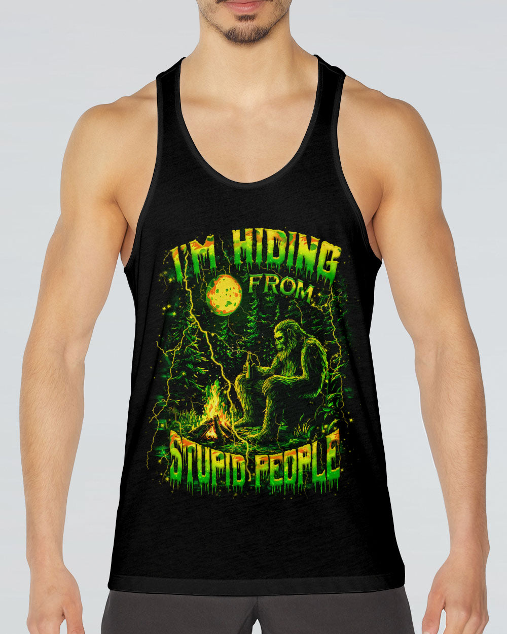 I'M HIDING FROM STUPID PEOPLE BIGFOOT ALL OVER PRINT - YHHN2210253