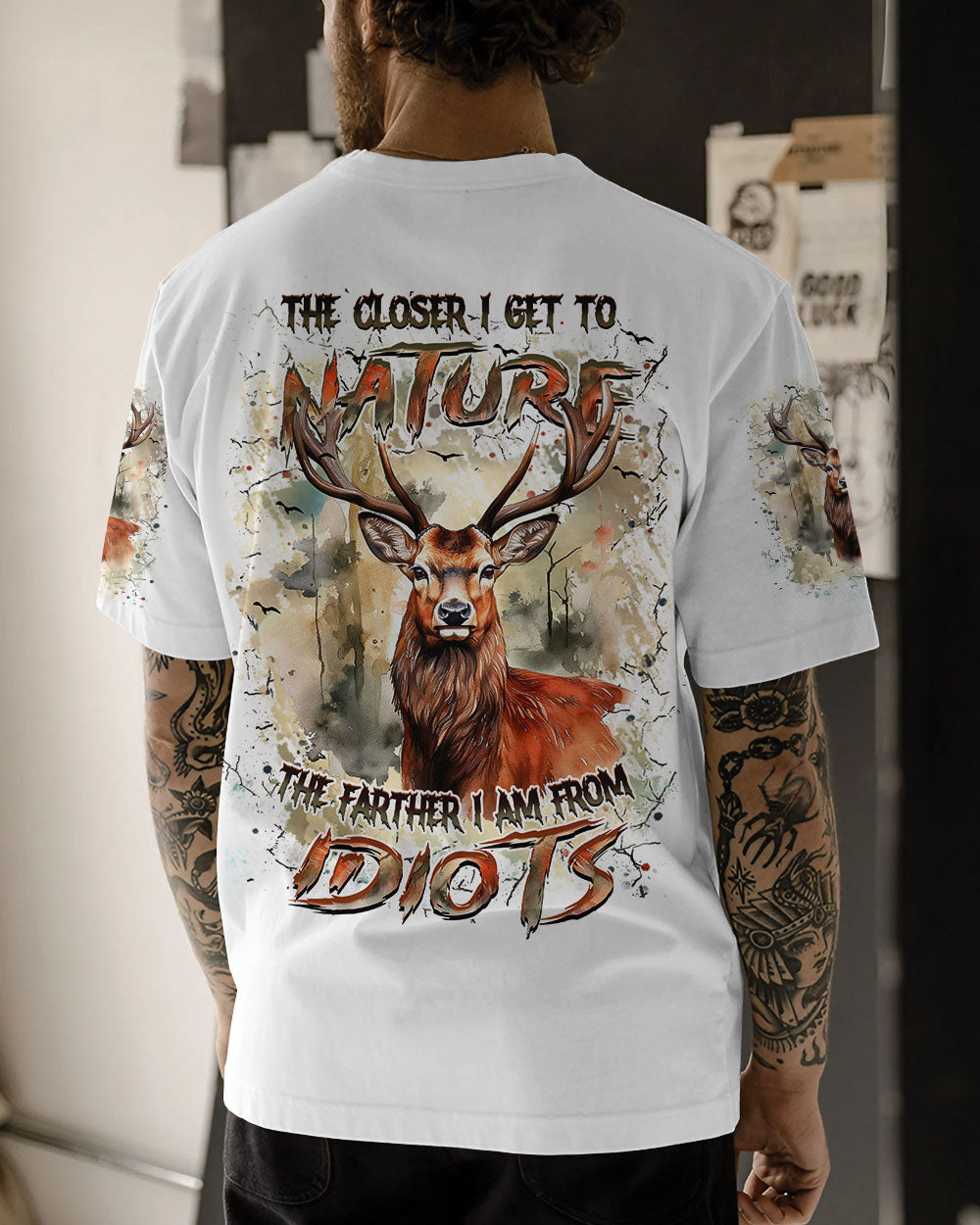 THE CLOSER I GET TO NATURE DEER HUNTING ALL OVER PRINT - YHHN2407241
