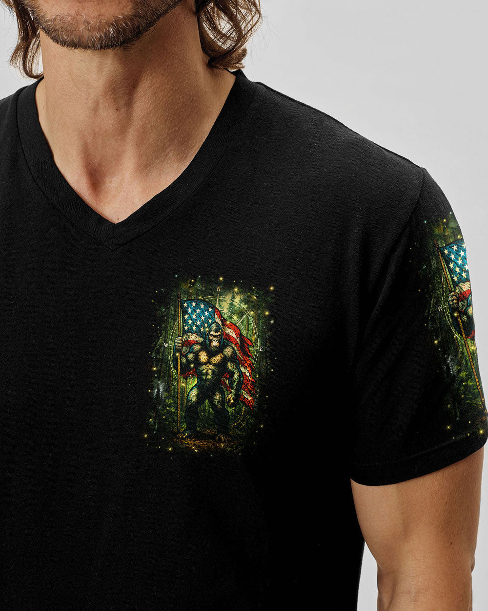 HOME OF THE BRAVE LAND OF THE FREE BIGFOOT ALL OVER PRINT - YHHN2605254