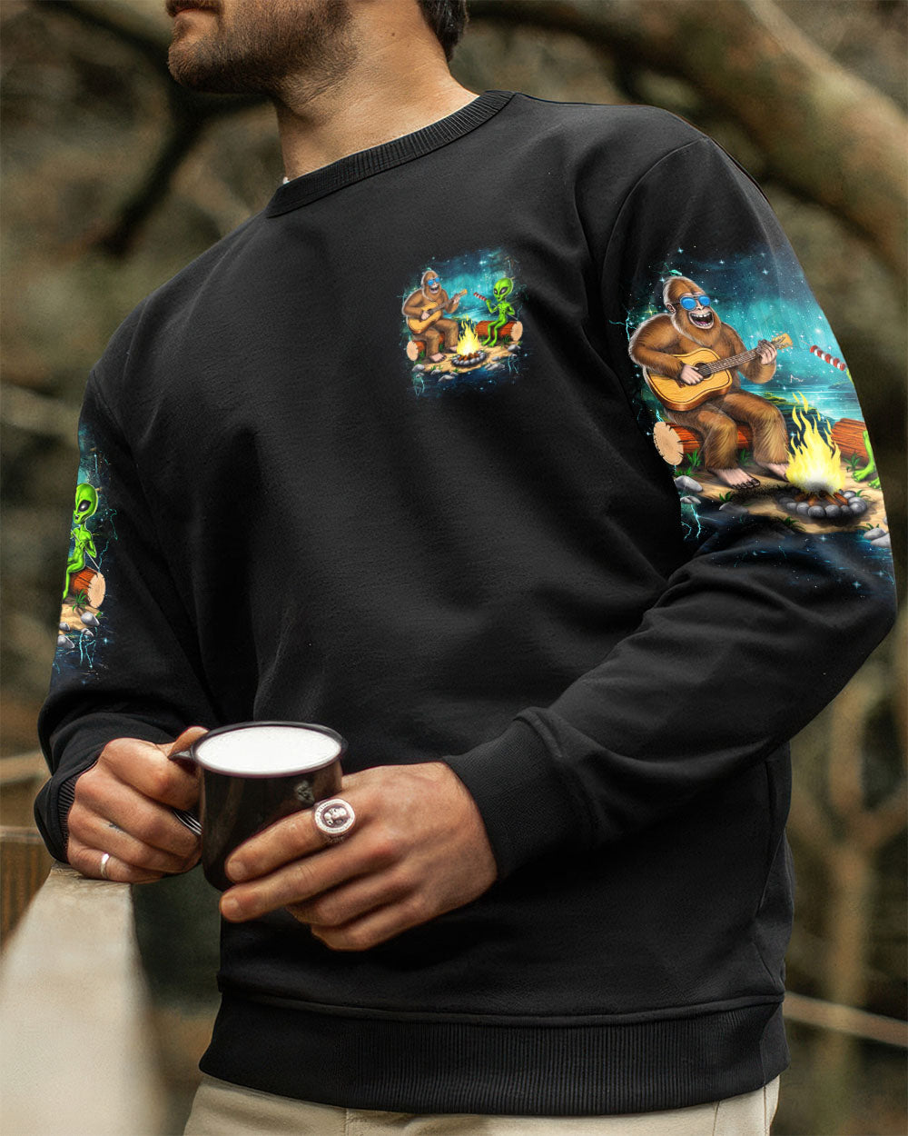 MAKING MEMORIES ONE CAMPFIRE AT A TIME BIGFOOT ALIEN ALL OVER PRINT - YHHN2608252