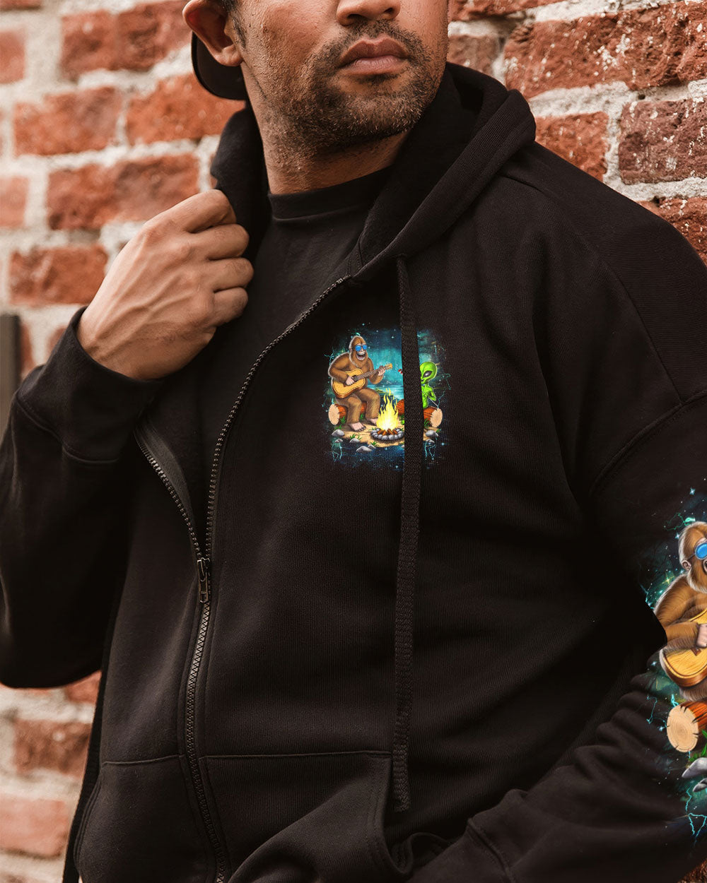 MAKING MEMORIES ONE CAMPFIRE AT A TIME BIGFOOT ALIEN ALL OVER PRINT - YHHN2608252
