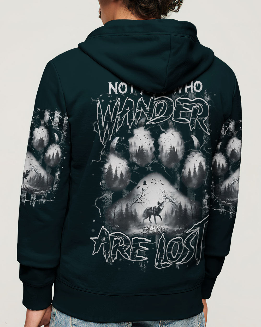 NOT ALL WHO WANDER ARE LOST WOLF ALL OVER PRINT - YHHN2805254