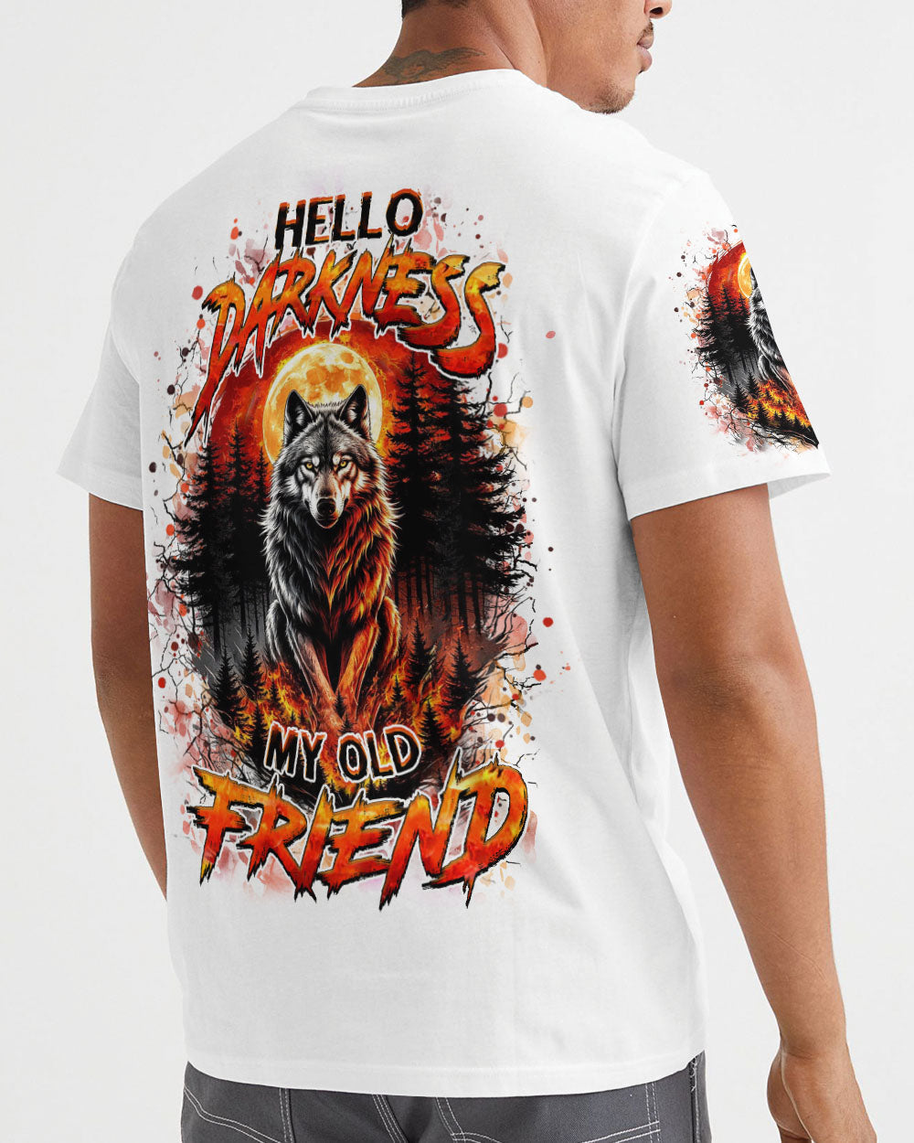 HELLO DARKNESS MY OLD FRIEND WOLF ALL OVER PRINT - YHHN3010252