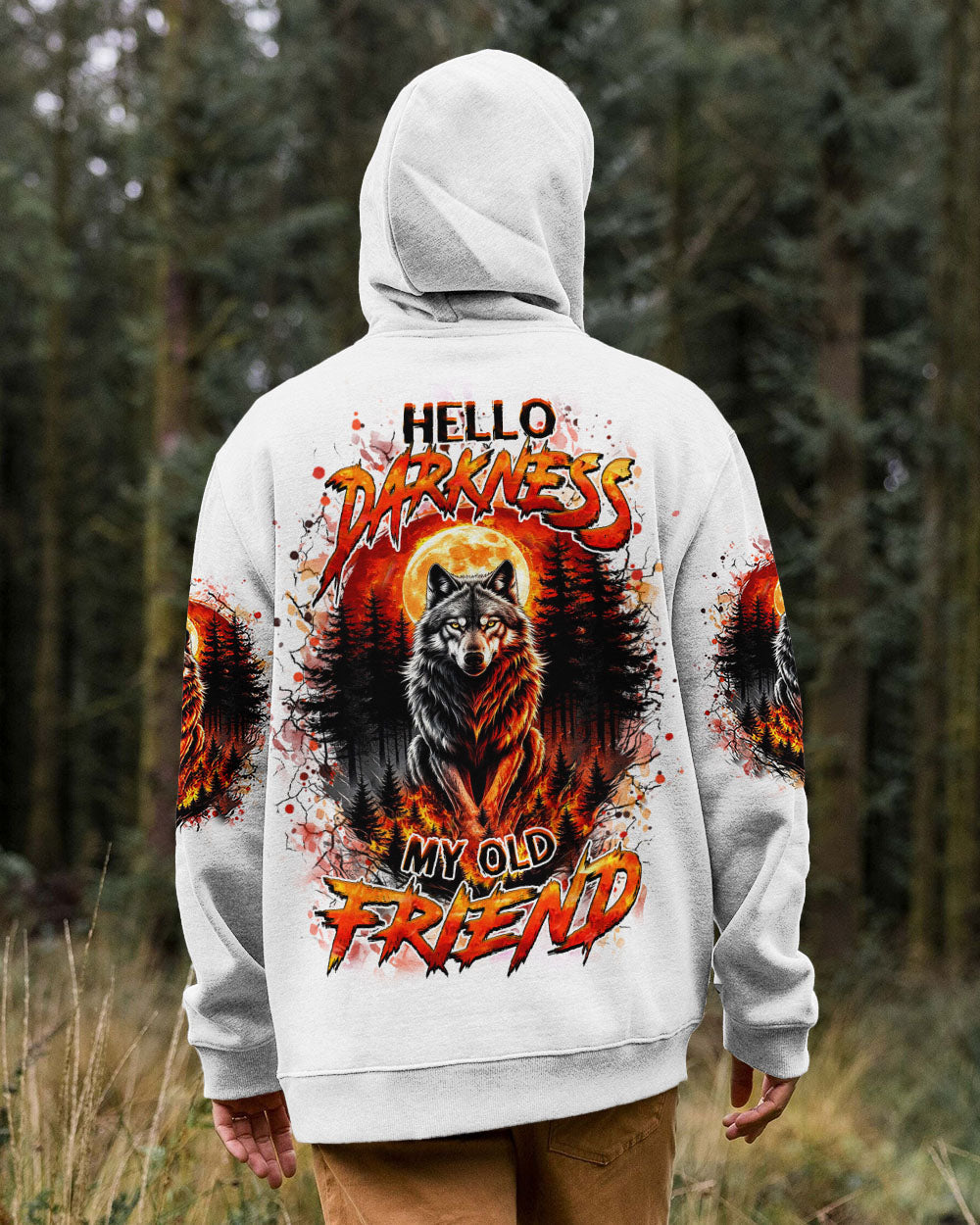 HELLO DARKNESS MY OLD FRIEND WOLF ALL OVER PRINT - YHHN3010252