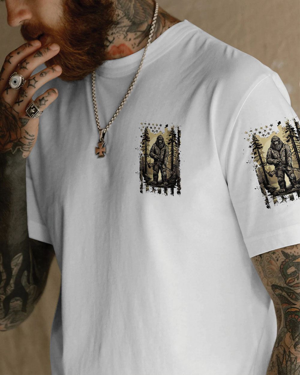 THE CLOSER I GET TO NATURE BIGFOOT ALL OVER PRINT - YHHN3103252