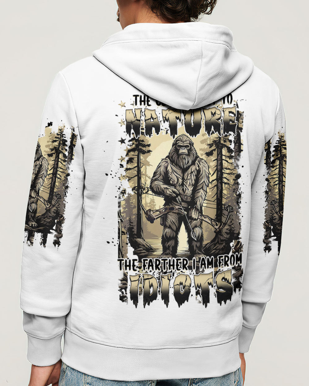 THE CLOSER I GET TO NATURE BIGFOOT ALL OVER PRINT - YHHN3103252