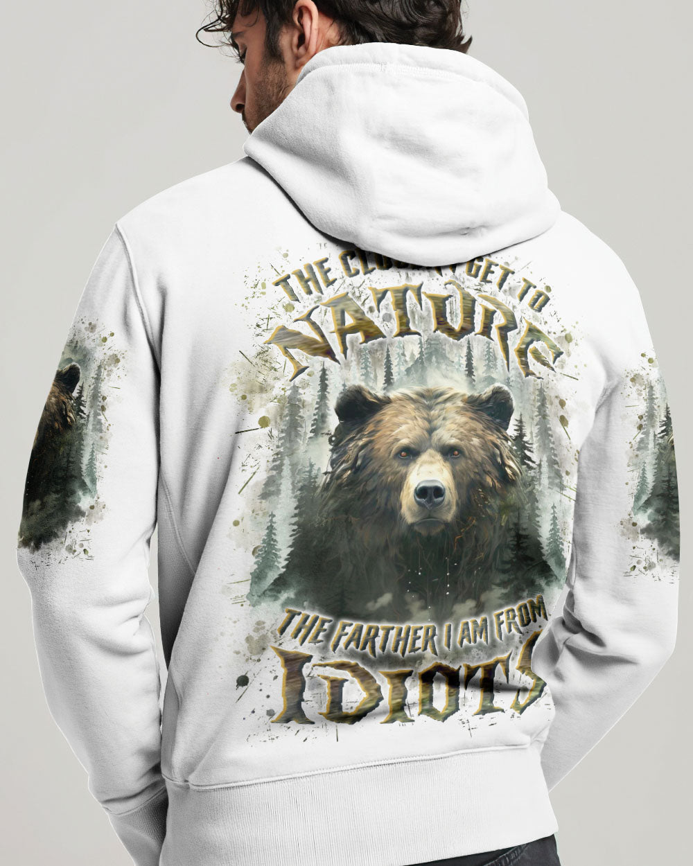 THE CLOSER I GET TO NATURE BEAR ALL OVER PRINT -YHLN0110241