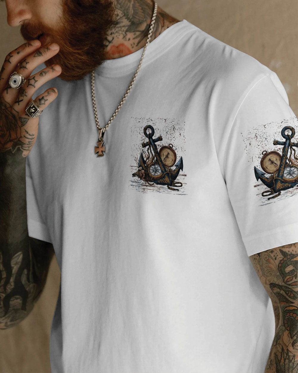 NOT ALL WHO WANDER ARE LOST ANCHOR COMPASS ALL OVER PRINT - YHLN0204251