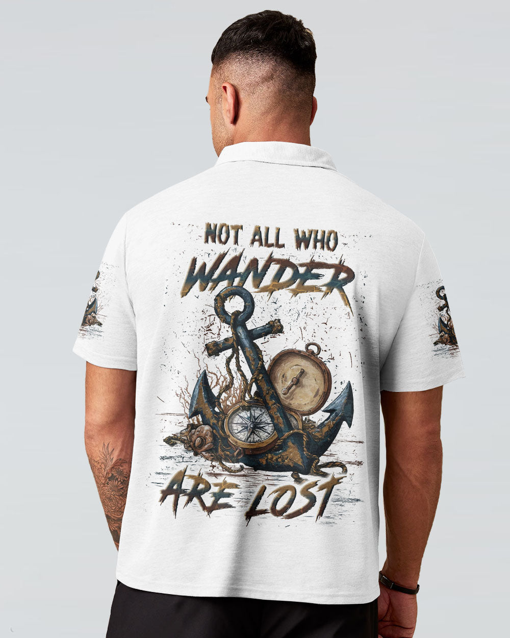 NOT ALL WHO WANDER ARE LOST ANCHOR COMPASS ALL OVER PRINT - YHLN0204251
