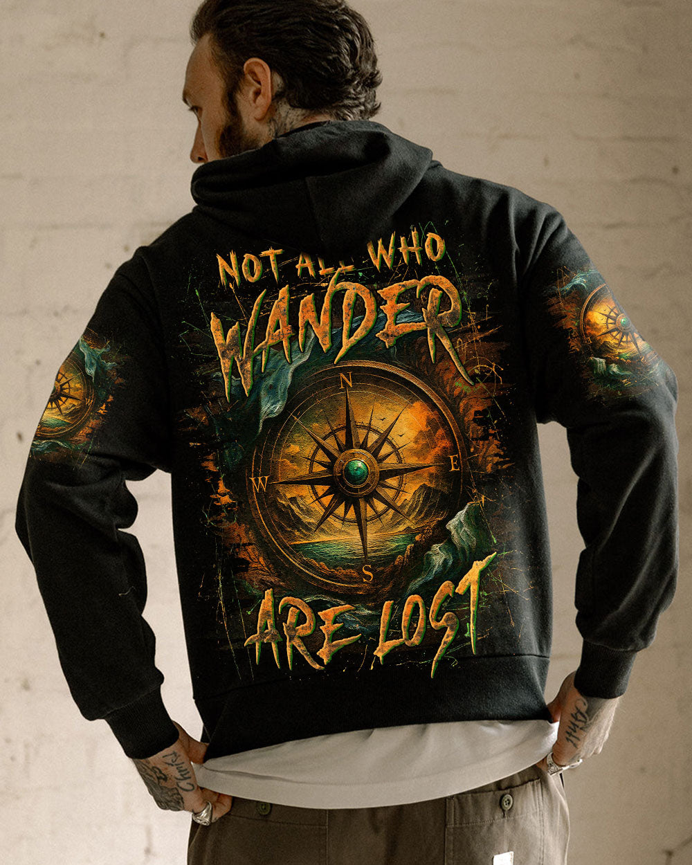 NOT ALL WHO WANDER ARE LOST COMPASS ALL OVER PRINT - YHLN0306254
