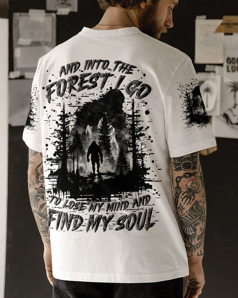 AND INTO THE FOREST I GO BIGFOOT ALL OVER PRINT - YHLN0702254