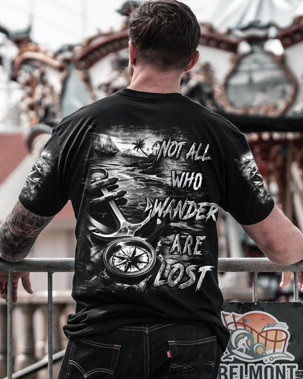 NOT ALL WHO WANDER ARE LOST ANCHOR COMPASS ALL OVER PRINT - YHLN0904252