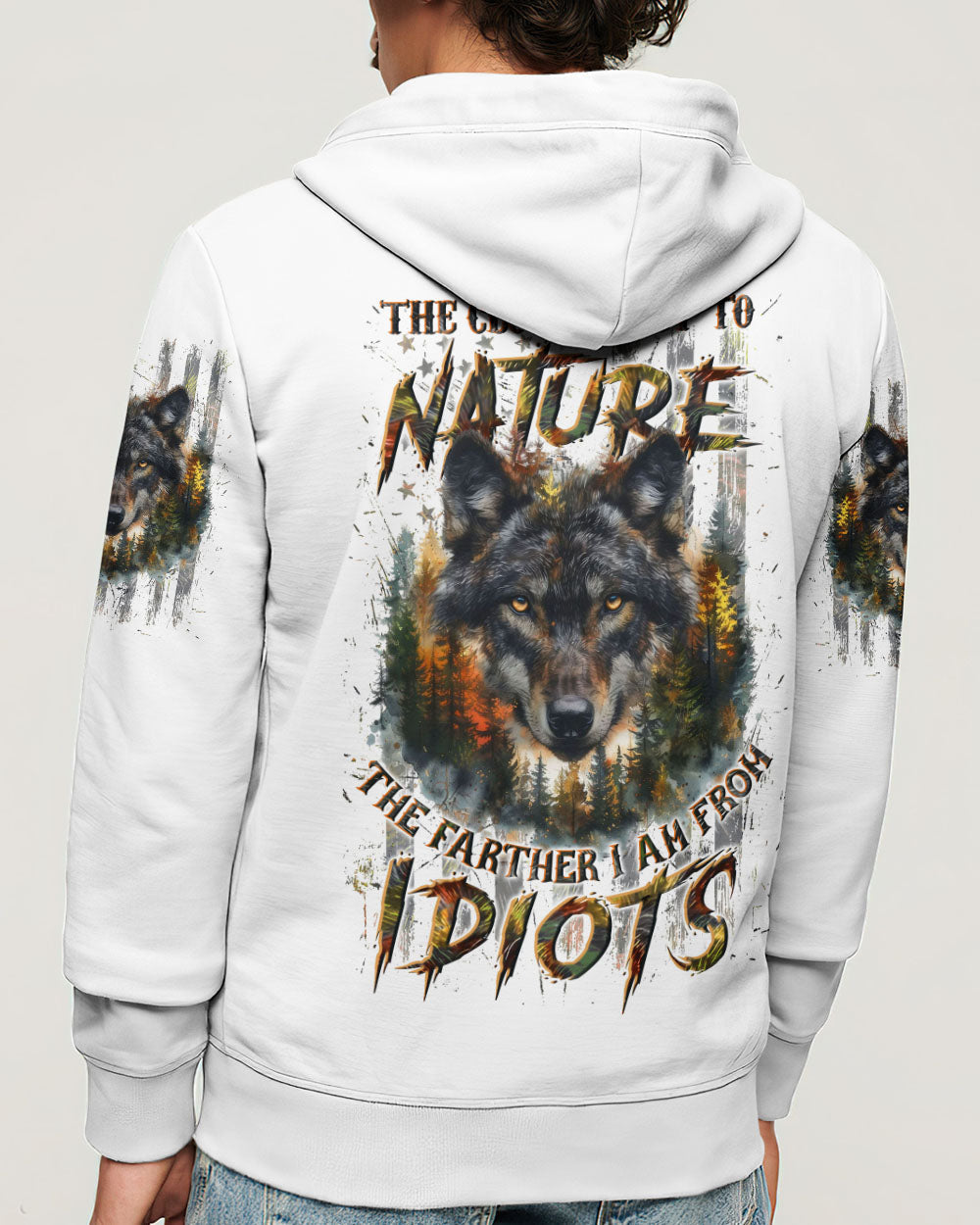THE CLOSER I GET TO NATURE WOLF ALL OVER PRINT - YHLN0910251