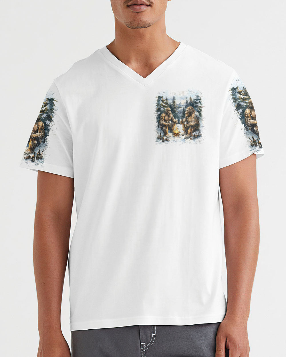 LIFE IS BETTER WITH A BEER AND A CAMPFIRE BIGFOOT ALL OVER PRINT - YHLN1010241