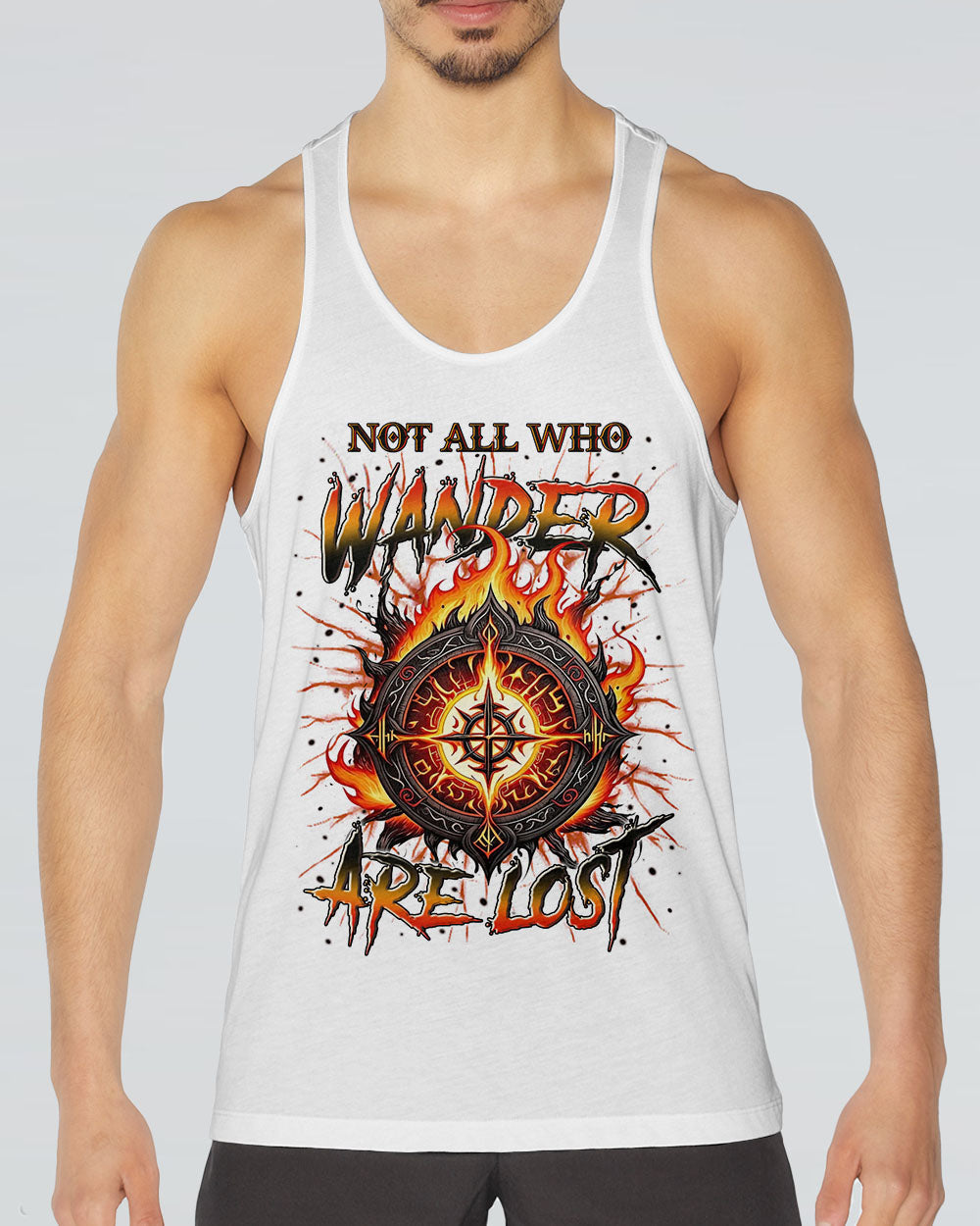 NOT ALL WHO WANDER ARE LOST COMPASS FIRE ALL OVER PRINT - YHLN1403254