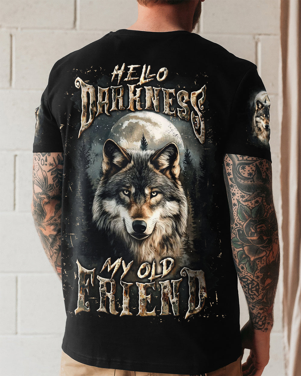 HELLO DARKNESS MY OLD FRIEND WOLF ALL OVER PRINT - YHLN1615252