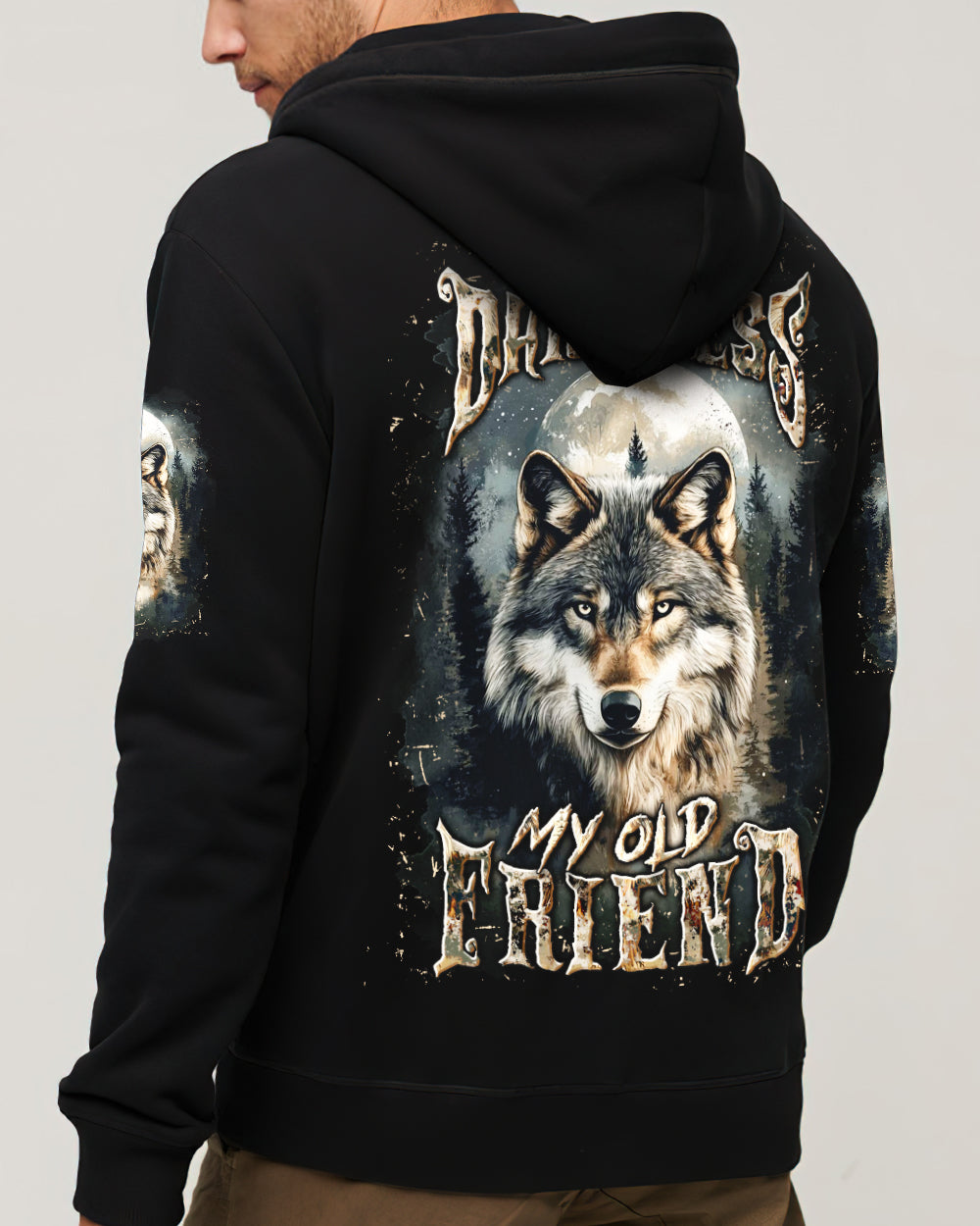 HELLO DARKNESS MY OLD FRIEND WOLF ALL OVER PRINT - YHLN1615252