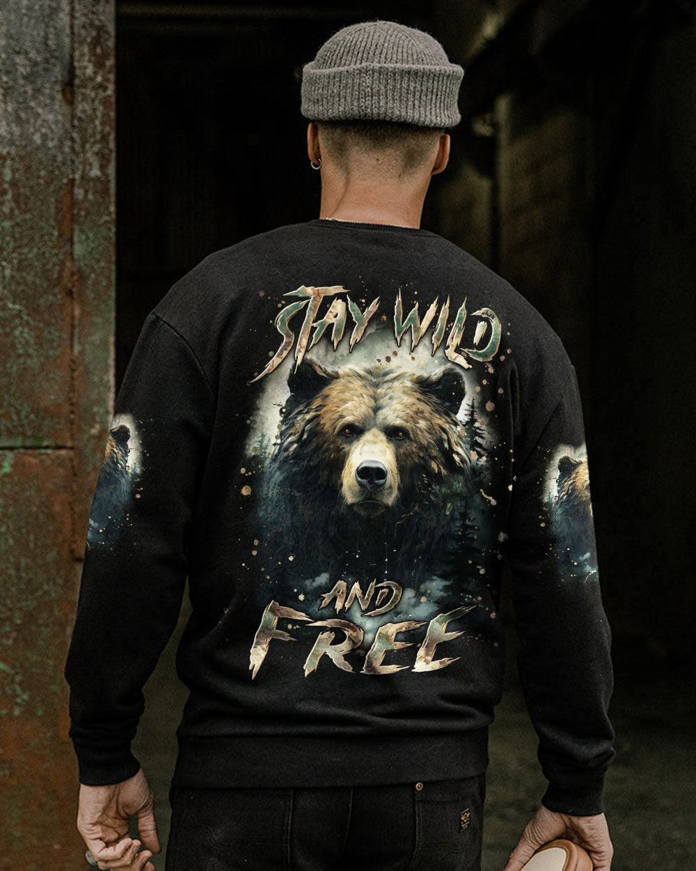 STAY WILD AND FREE BEAR ALL OVER PRINT - YHLN1701254