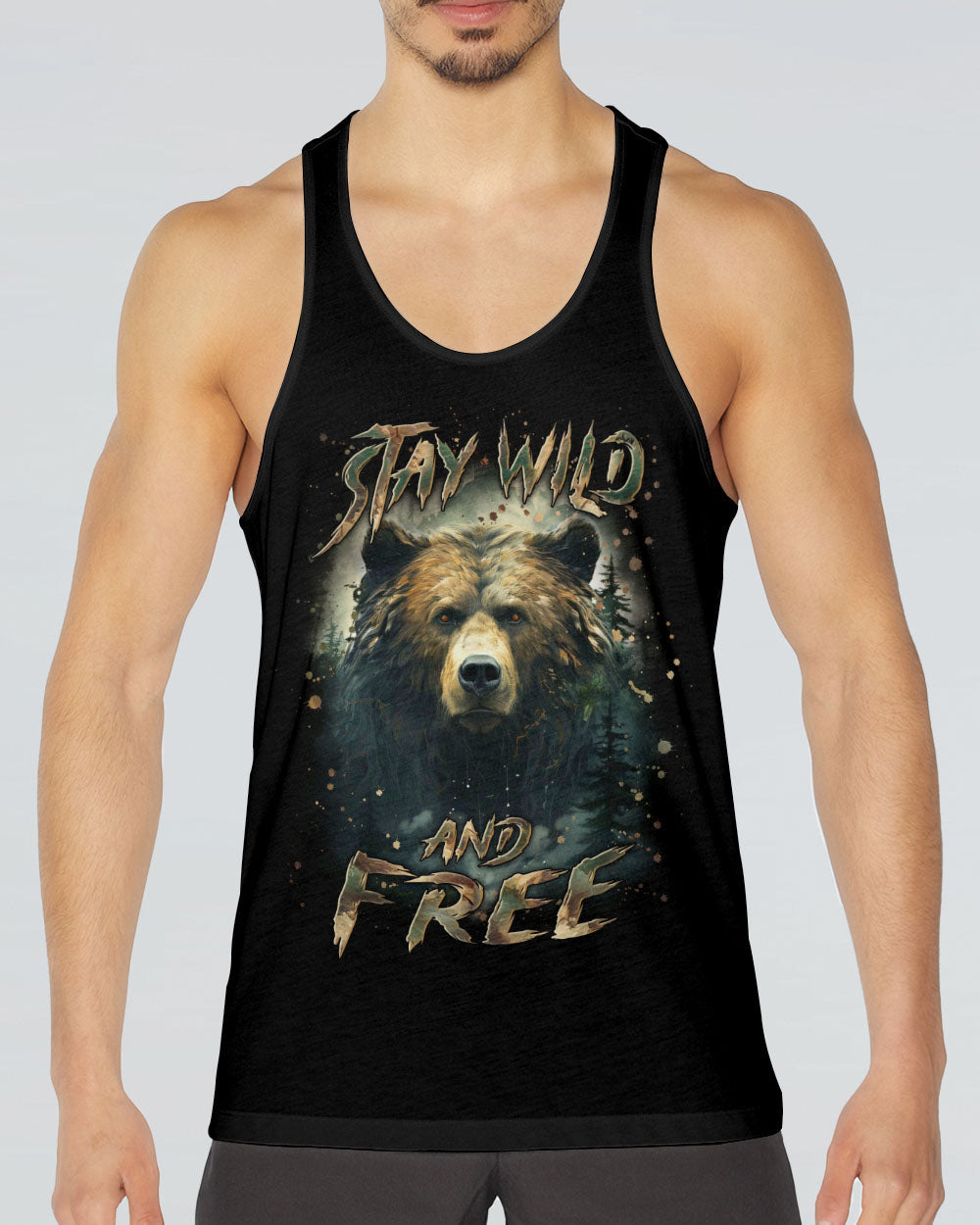 STAY WILD AND FREE BEAR ALL OVER PRINT - YHLN1701254