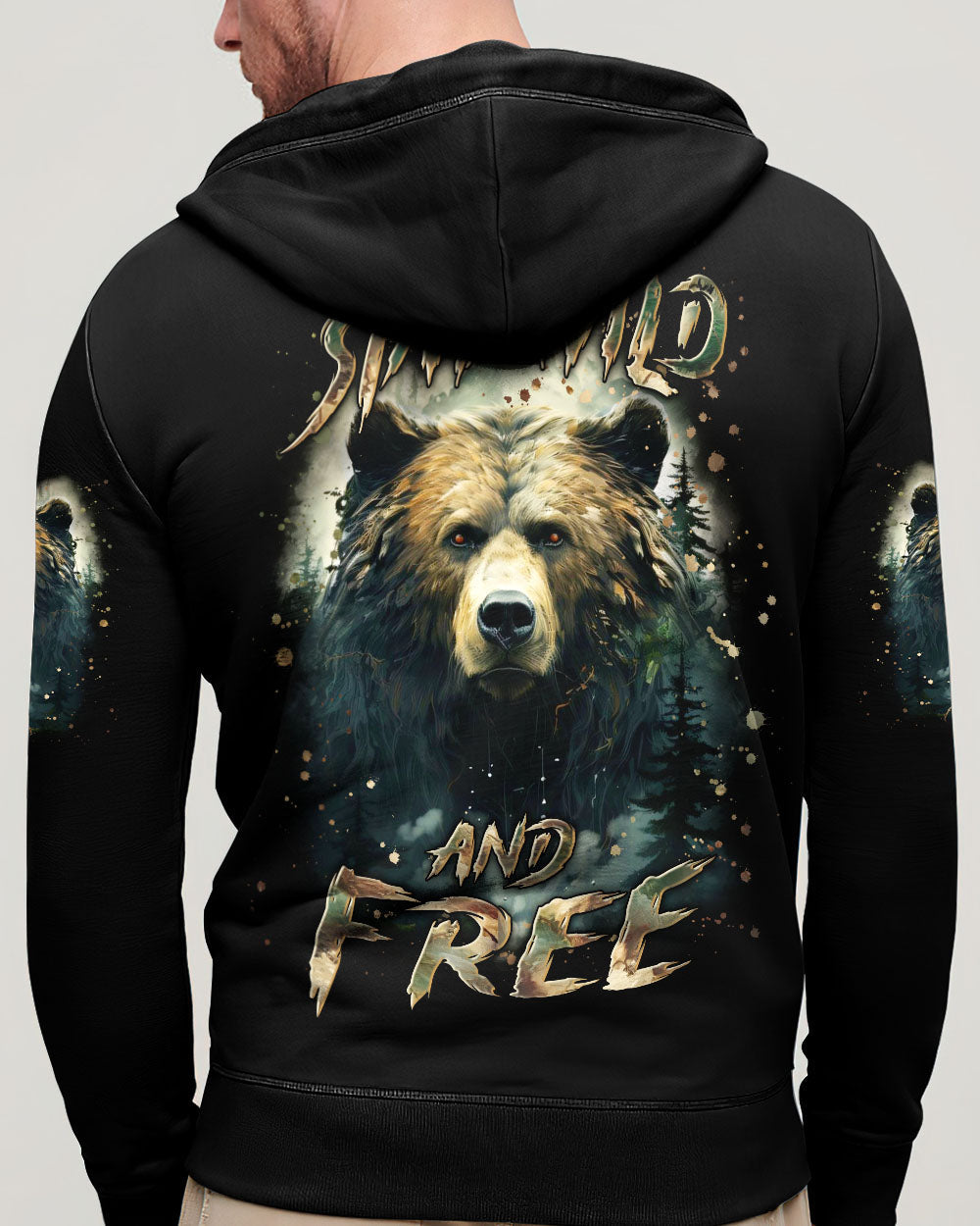 STAY WILD AND FREE BEAR ALL OVER PRINT - YHLN1701254