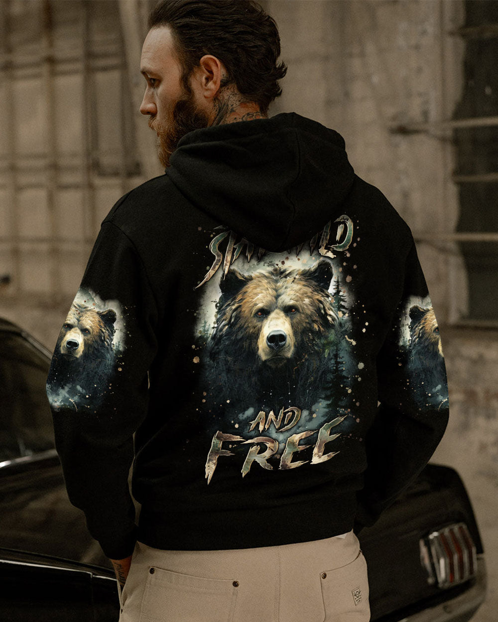 STAY WILD AND FREE BEAR ALL OVER PRINT - YHLN1701254