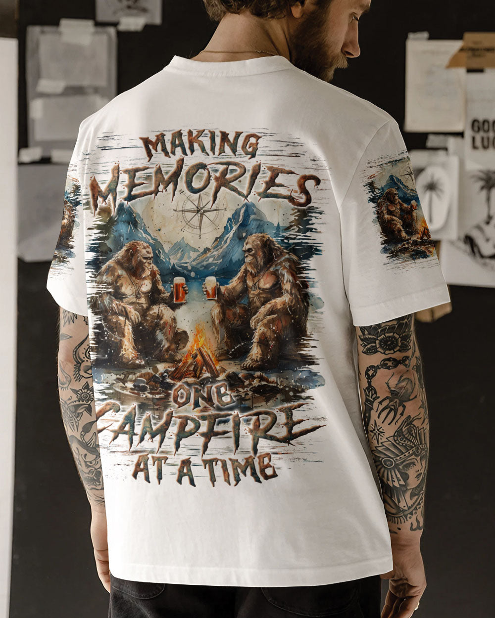 MAKING MEMORIES ONE CAMPFIRE AT A TIME BIGFOOT ALL OVER PRINT - YHLN1912241