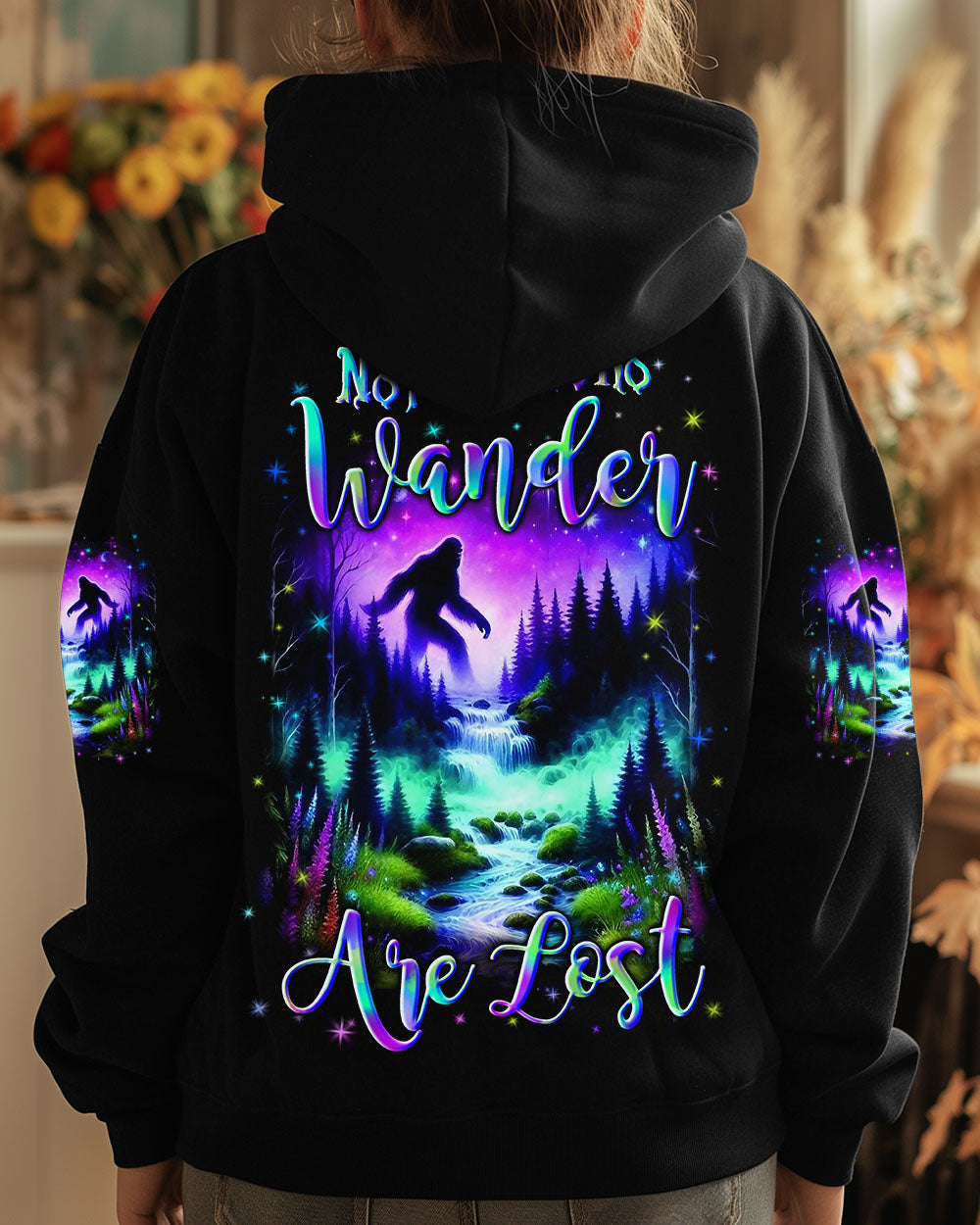 NOT ALL WHO WANDER ARE LOST BIGFOOT COLORFUL ALL OVER PRINT - YHLN2003253