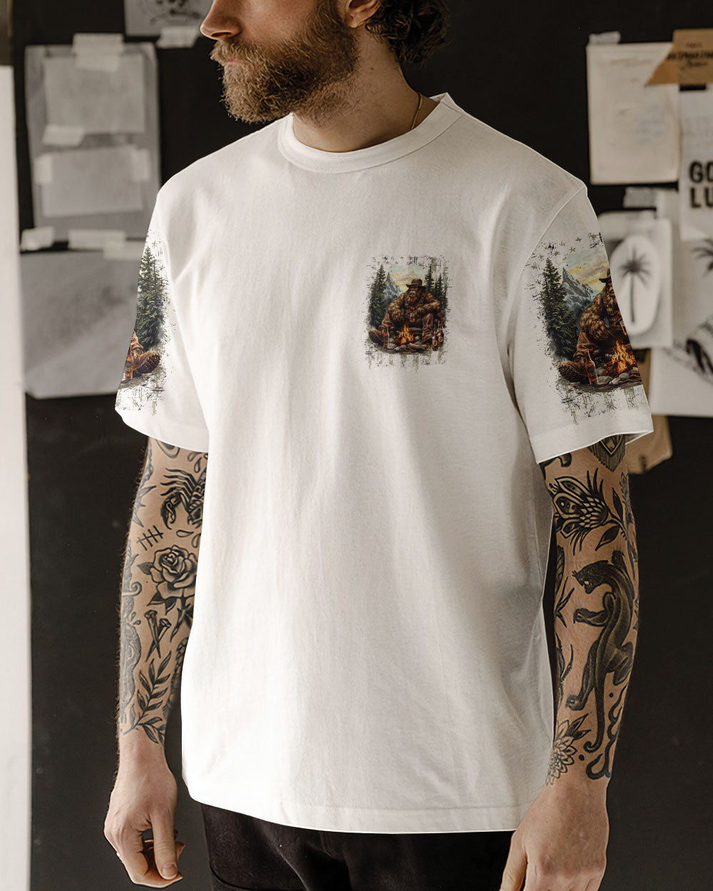 THE CLOSER I GET TO NATURE BIGFOOT ALL OVER PRINT - YHLN2108241