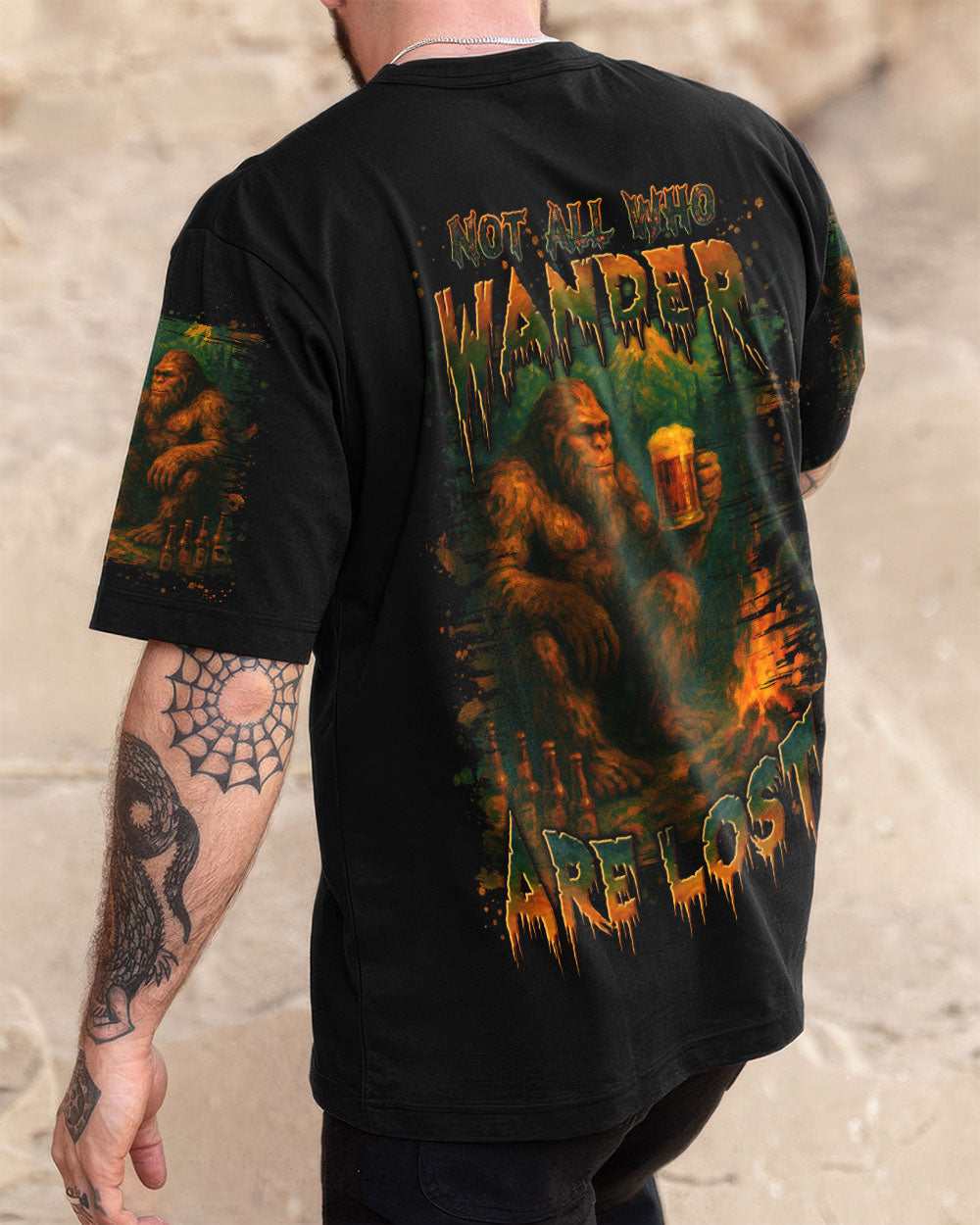 NOT ALL WHO WANDER ARE LOST BIGFOOT COMPASS ALL OVER PRINT - YHLN2306254