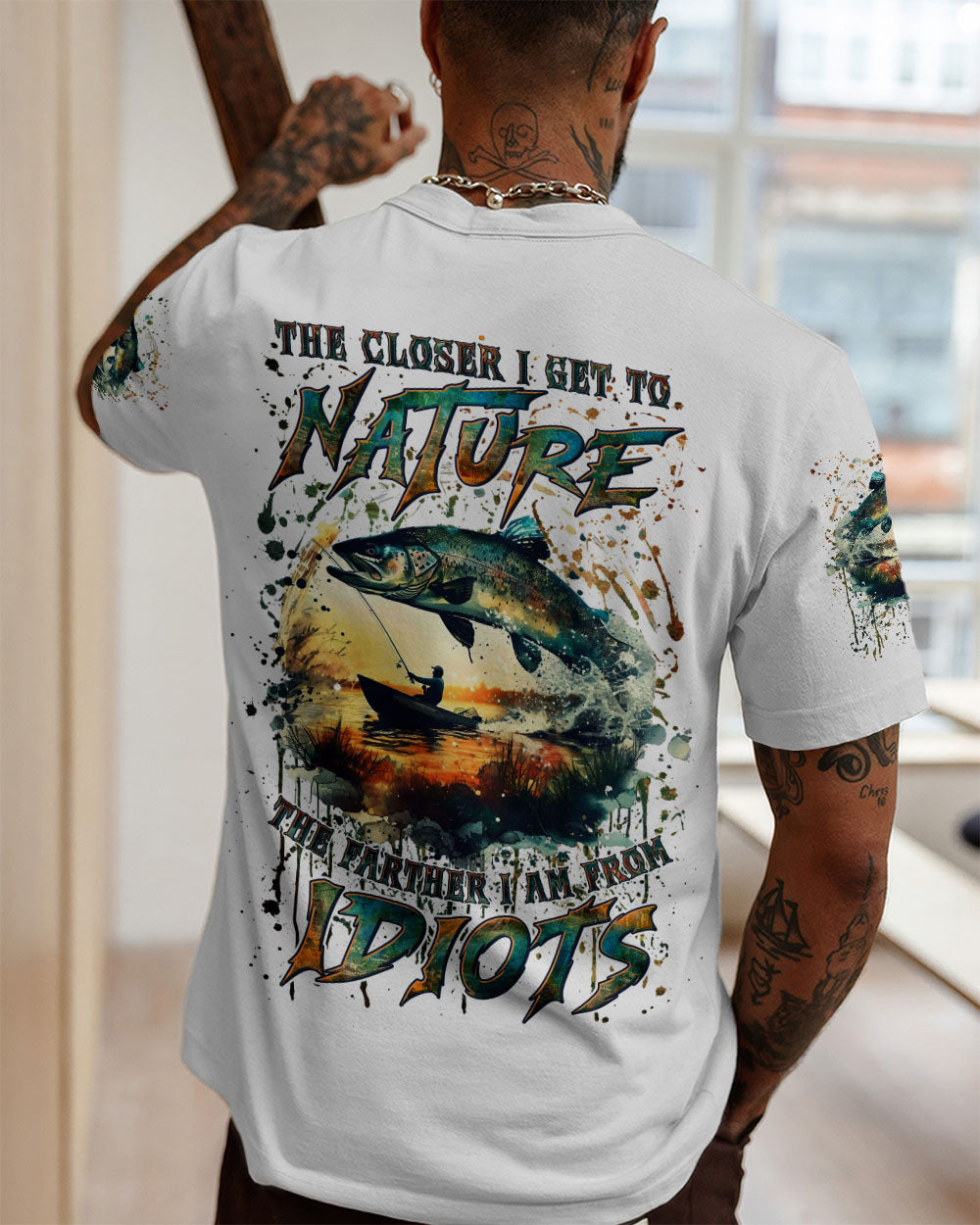 THE CLOSER I GET TO NATURE FISHING ALL OVER PRINT - YHLN2405254