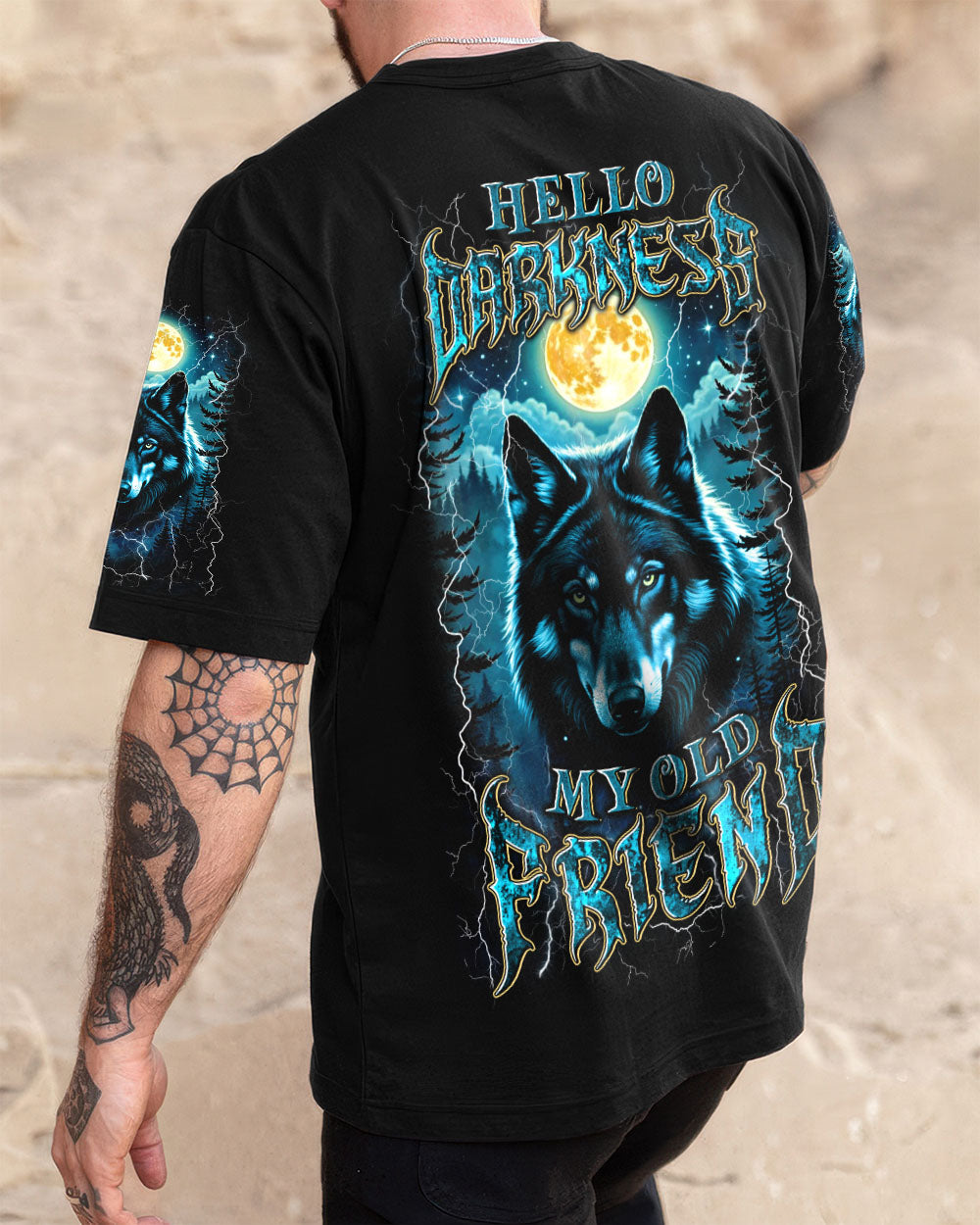 HELLO DARKNESS MY OLD FRIEND WOLF ALL OVER PRINT - YHLN2409254