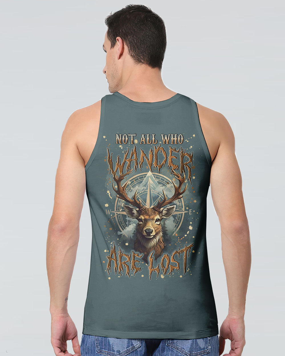NOT ALL WHO WANDER ARE LOST DEER COMPASS ALL OVER PRINT - YHLN2611253
