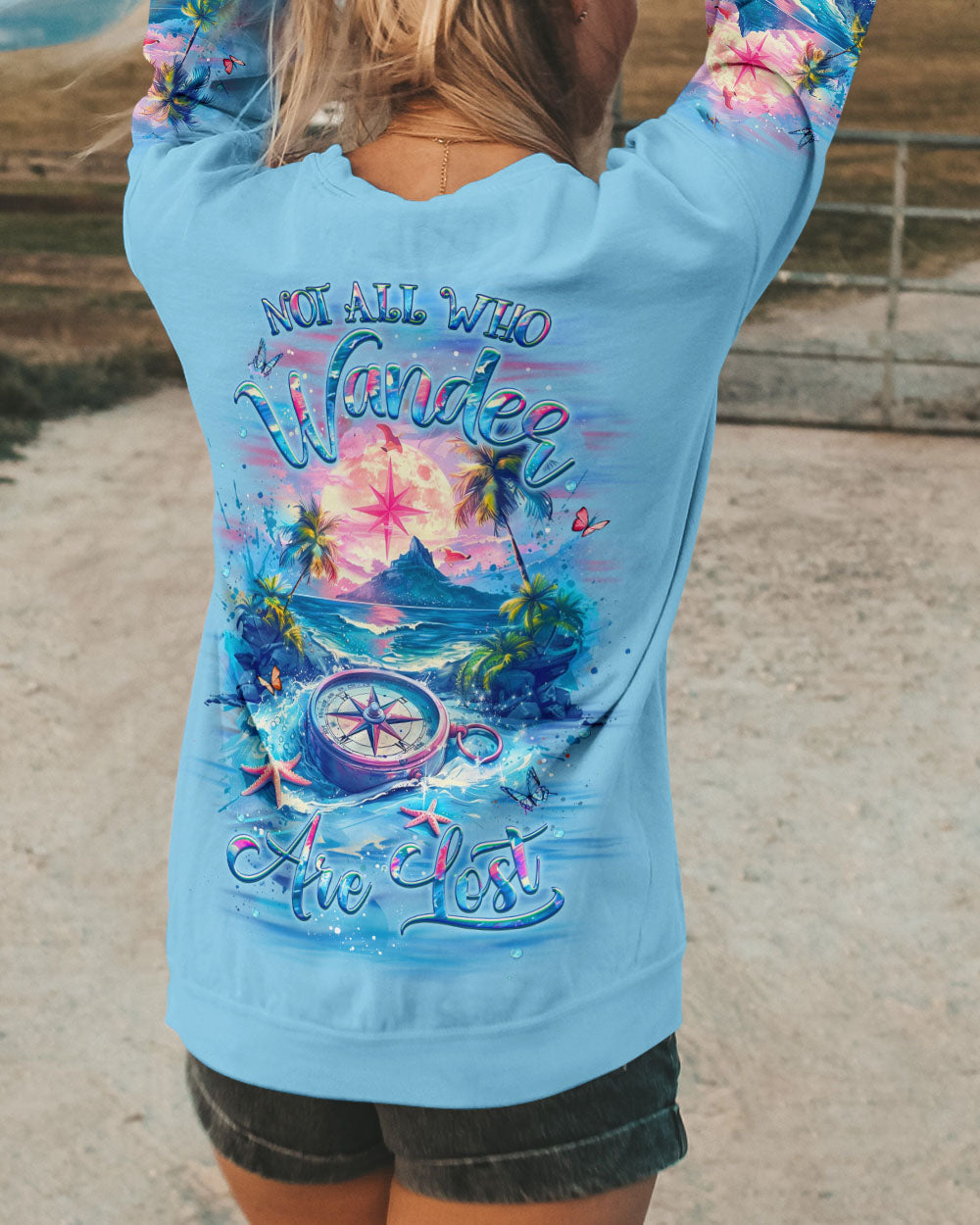 NOT ALL WHO WANDER ARE LOST COMPASS BEACH ALL OVER PRINT - YHLT0904253