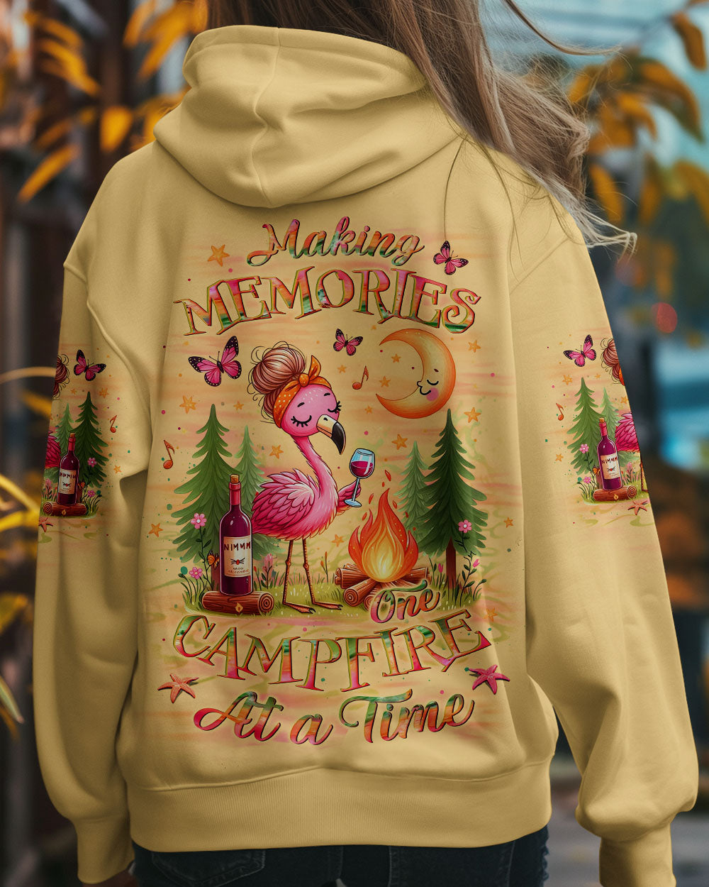MAKING MEMORIES ONE CAMPFIRE AT A TIME FLAMINGO ALL OVER PRINT - YHLT1809243