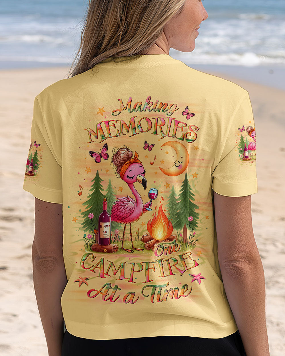 MAKING MEMORIES ONE CAMPFIRE AT A TIME FLAMINGO ALL OVER PRINT - YHLT1809243